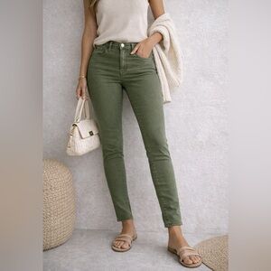 AG Adriano Goldschmied Olive Green Stretch Skinny Jeans Womens 26 Mid Rise